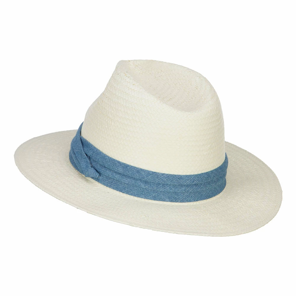 MG Toyo Fedora Hat With Color Band 4 MG Toyo Fedora Hat With Color Band - Image 2