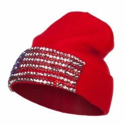 Something Special American Flag Stone Beanie -Adams Shop mg002di red 1