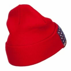 Something Special American Flag Stone Beanie -Adams Shop mg002di red 3
