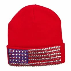 Something Special American Flag Stone Beanie -Adams Shop mg002di red 5