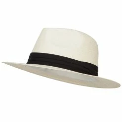 MG Toyo Fedora Hat With Color Band 22 MG Toyo Fedora Hat With Color Band -Adams Shop mg002sf cream black 1
