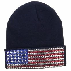 Something Special American Flag Stone Beanie -Adams Shop mg003di navy 5