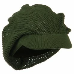 Rasta World Mesh Deep Crown Visored Beanie 30 Rasta World Mesh Deep Crown Visored Beanie -Adams Shop mh002dc olive 4