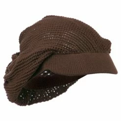 Rasta World Mesh Deep Crown Visored Beanie 35 Rasta World Mesh Deep Crown Visored Beanie -Adams Shop mh003dc brown 4