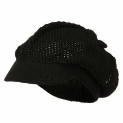 Rasta World Mesh Deep Crown Visored Beanie 37 Rasta World Mesh Deep Crown Visored Beanie -Adams Shop mh004dc black 1