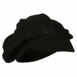 Rasta World Mesh Deep Crown Visored Beanie 40 Rasta World Mesh Deep Crown Visored Beanie -Adams Shop mh004dc black 4