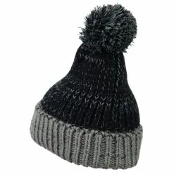 Jeanne Simmons Mixed Tone Acrylic Cuff Beanie -Adams Shop mi001bf black 2