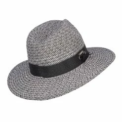 Hatiya Mixed Color Braid Ribbon Panama Hat -Adams Shop mi001pe black 3