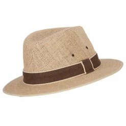 Jeanne Simmons Men's Jute Wide Band Fedora Hat 9 Jeanne Simmons Men's Jute Wide Band Fedora Hat -Adams Shop mj001cf natural 3