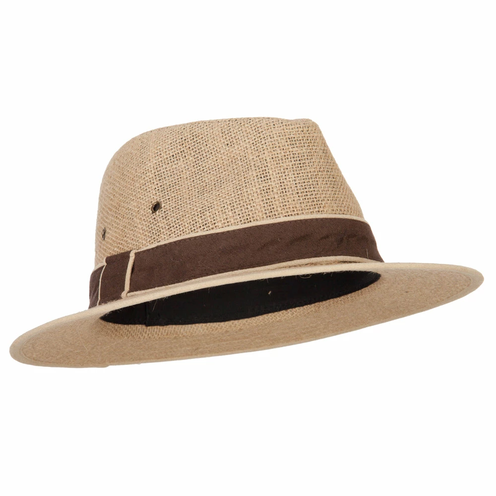 Jeanne Simmons Men's Jute Wide Band Fedora Hat 6 Jeanne Simmons Men's Jute Wide Band Fedora Hat - Image 4