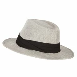 Something Special Men's Linen Panama Fedora Hat 33 Something Special Men's Linen Panama Fedora Hat -Adams Shop ml001pe grey 2