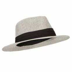 Something Special Men's Linen Panama Fedora Hat 35 Something Special Men's Linen Panama Fedora Hat -Adams Shop ml001pe grey 4