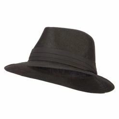 Something Special Men's Linen Panama Fedora Hat 37 Something Special Men's Linen Panama Fedora Hat -Adams Shop ml002pe black 1