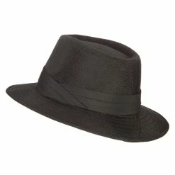 Something Special Men's Linen Panama Fedora Hat 38 Something Special Men's Linen Panama Fedora Hat -Adams Shop ml002pe black 2