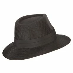 Something Special Men's Linen Panama Fedora Hat 39 Something Special Men's Linen Panama Fedora Hat -Adams Shop ml002pe black 3