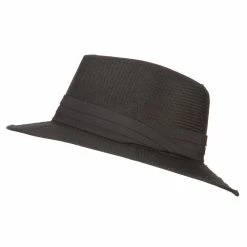 Something Special Men's Linen Panama Fedora Hat 41 Something Special Men's Linen Panama Fedora Hat -Adams Shop ml002pe black 5