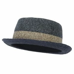 Jeanne Simmons Men's Multi Tweed Paper Braid Pork Pie Fedora Hat
