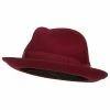 Jeanne Simmons Women's Wool Felt Ribbon Fedora 1 Jeanne Simmons Women's Wool Felt Ribbon Fedora -Adams Shop mo001cf burgundy 1