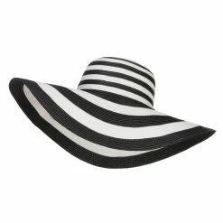 Hatiya Big Brim Striped Floppy Hat -Adams Shop mp002eb black 1