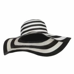 Hatiya Big Brim Striped Floppy Hat -Adams Shop mp002eb black 4