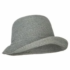 Jeanne Simmons Women's Polyester Braid Asymmetrical Brim Bowler Hat 30 Jeanne Simmons Women's Polyester Braid Asymmetrical Brim Bowler Hat -Adams Shop mp003tp sky blue tweed 4