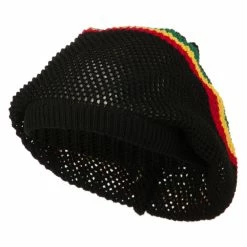 Rasta World Mesh Rasta Deep Shell Beanie -Adams Shop mr002bd black 1