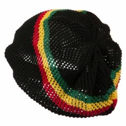 Rasta World Mesh Rasta Deep Shell Beanie -Adams Shop mr002bd black 2