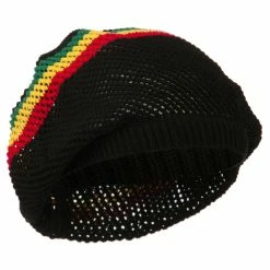 Rasta World Mesh Rasta Deep Shell Beanie -Adams Shop mr002bd black 4