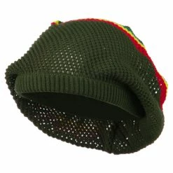 Rasta World Mesh Rasta Deep Shell Beanie -Adams Shop mr003bd olive 1