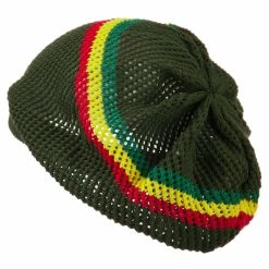 Rasta World Mesh Rasta Deep Shell Beanie -Adams Shop mr003bd olive 2