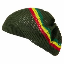 Rasta World Mesh Rasta Deep Shell Beanie -Adams Shop mr003bd olive 5