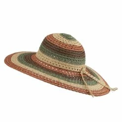 Jeanne Simmons Women's Mix Striped Paper Straw Hat -Adams Shop ms001fw sunset 2