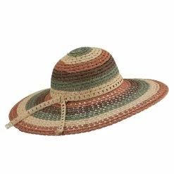 Jeanne Simmons Women's Mix Striped Paper Straw Hat -Adams Shop ms001fw sunset 3