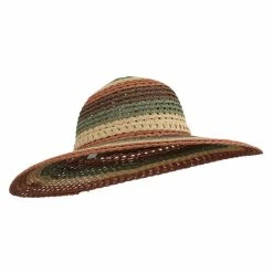 Jeanne Simmons Women's Mix Striped Paper Straw Hat -Adams Shop ms001fw sunset 4