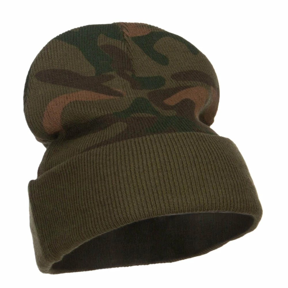 Cameo Camo Knit Long Beanie With Cuff 6 Cameo Camo Knit Long Beanie With Cuff - Image 4