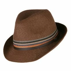 Jeanne Simmons Men's Multi Colored Braid Fedora -Adams Shop mt001mf brown 5