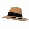 Jeanne Simmons Men's Toyo Paper Braid Wide Ribbon Band Accented Large Brim Fedora Hat -Adams Shop mt001sf dk tan 1