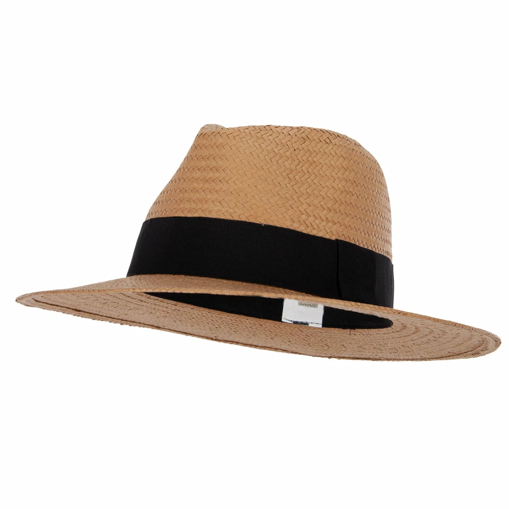 Jeanne Simmons Men's Toyo Paper Braid Wide Ribbon Band Accented Large Brim Fedora Hat 3 Jeanne Simmons Men's Toyo Paper Braid Wide Ribbon Band Accented Large Brim Fedora Hat