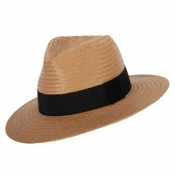 Jeanne Simmons Men's Toyo Paper Braid Wide Ribbon Band Accented Large Brim Fedora Hat 16 Jeanne Simmons Men's Toyo Paper Braid Wide Ribbon Band Accented Large Brim Fedora Hat -Adams Shop mt001sf dk tan 5