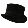 Jeanne Simmons Men's 12 Centimeter Tall Crown Felt Top Hat -Adams Shop mt001tp black 1 3