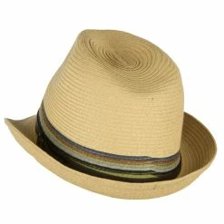 Jeanne Simmons Men's Multi Colored Braid Fedora -Adams Shop mt002mf tan 2