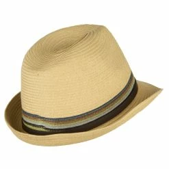 Jeanne Simmons Men's Multi Colored Braid Fedora -Adams Shop mt002mf tan 3