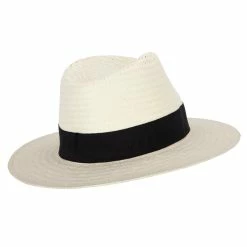 Jeanne Simmons Men's Toyo Paper Braid Wide Ribbon Band Accented Large Brim Fedora Hat 19 Jeanne Simmons Men's Toyo Paper Braid Wide Ribbon Band Accented Large Brim Fedora Hat -Adams Shop mt002sf ivory 3