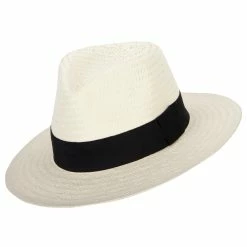 Jeanne Simmons Men's Toyo Paper Braid Wide Ribbon Band Accented Large Brim Fedora Hat 21 Jeanne Simmons Men's Toyo Paper Braid Wide Ribbon Band Accented Large Brim Fedora Hat -Adams Shop mt002sf ivory 5