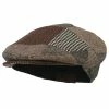 Jeanne Simmons Men's Wool Blend Patchwork Ivy Cap -Adams Shop mw001ic brown black 1
