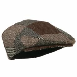 Jeanne Simmons Men's Wool Blend Patchwork Ivy Cap -Adams Shop mw001ic brown black 4