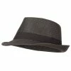 Jeanne Simmons Men's Woven Paper Fedora Hat With Black Band