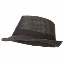 Jeanne Simmons Men's Woven Paper Fedora Hat With Black Band