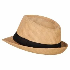 Jeanne Simmons Men's Woven Paper Fedora Hat With Black Band 23 Jeanne Simmons Men's Woven Paper Fedora Hat With Black Band -Adams Shop mw002sf bronze 2
