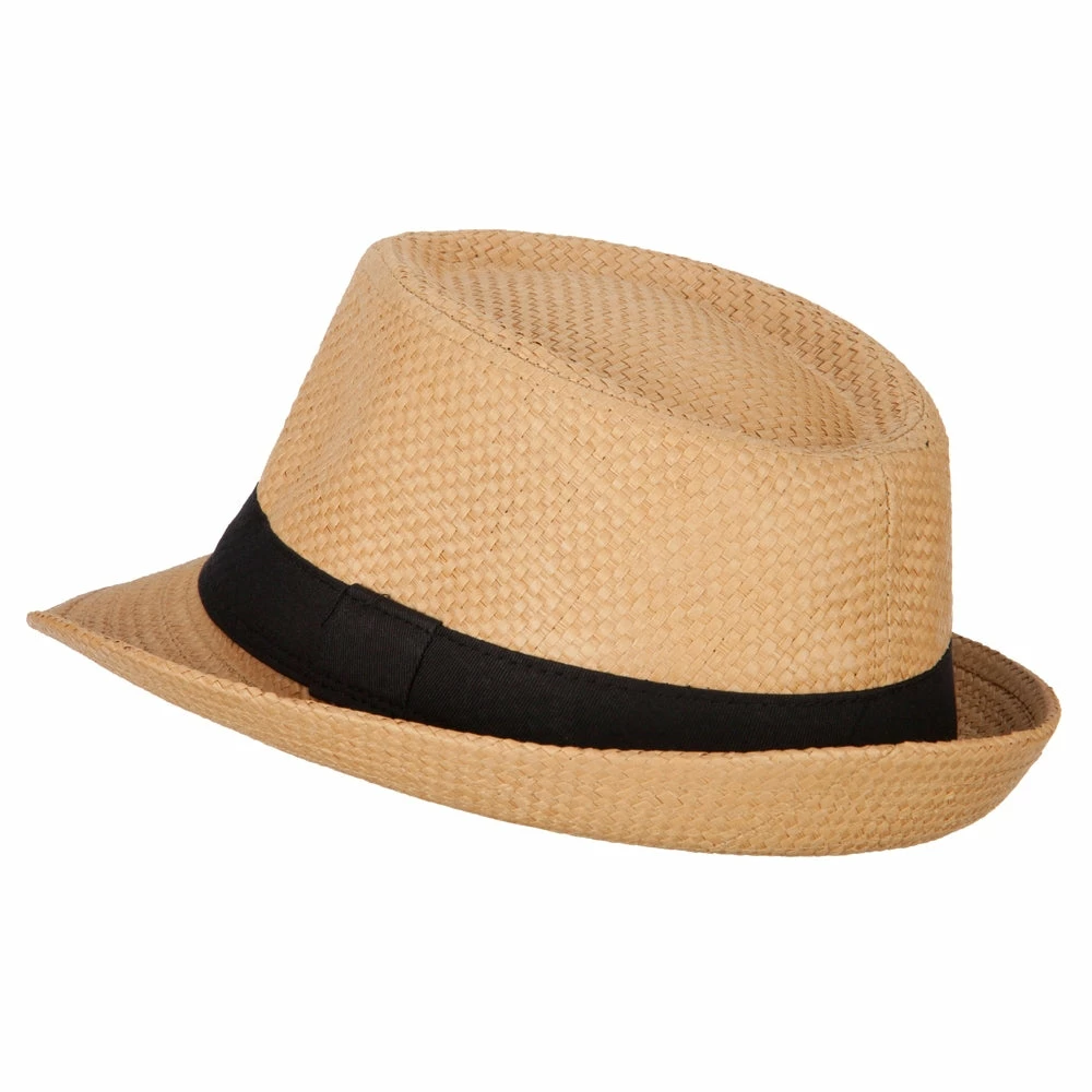 Jeanne Simmons Men's Woven Paper Fedora Hat With Black Band 9 Jeanne Simmons Men's Woven Paper Fedora Hat With Black Band - Image 7